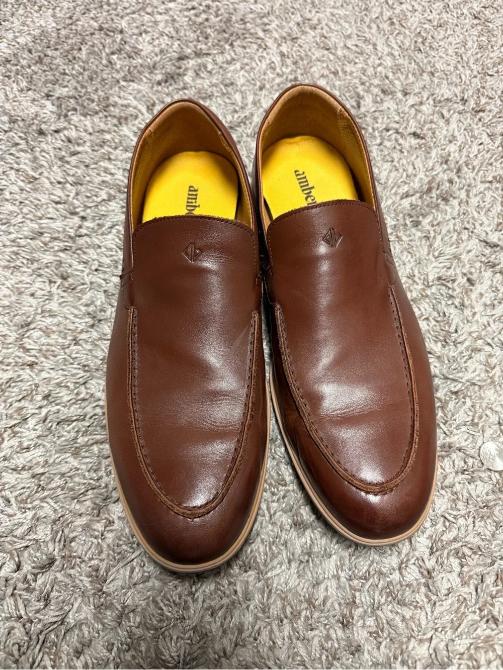 Amberjack Men’s Brown Leather Slip-On Loafers